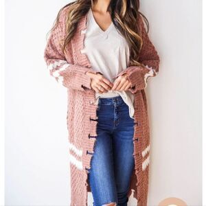 Moon River distressed hem cardigan L